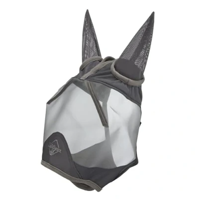 Image of LeMieux Horse ArmourShield Pro Half Fly Mask with Soft Bamboo Lining UV Protective &amp; Breathable Mesh Grey X Small