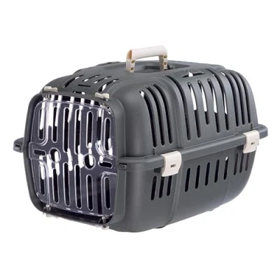 Image of Ferplast JET 10 Small Dog Transport Box, Transparent Door Shockproof, Ventilation Slots