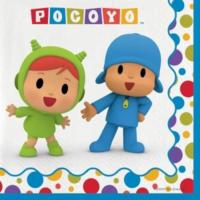 Image of CONVER Party Pocoyo &amp; Nina Napkins Paper Supplies Children&#039;s Parties, Celebrations and Birthdays 16 Units 33 cm