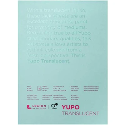 Image of Yupo Paper Translucent Sheets (15 Pack), 5&quot; x 7&quot;