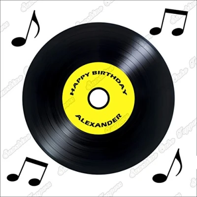 Image of Record Cake topper Personalised Edible Icing Up To 8&quot; Square