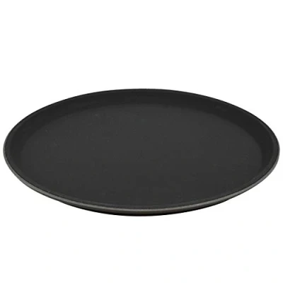Image of 27.5cm Black Round Plastic Non Slip Serving Tray By Argon Tableware
