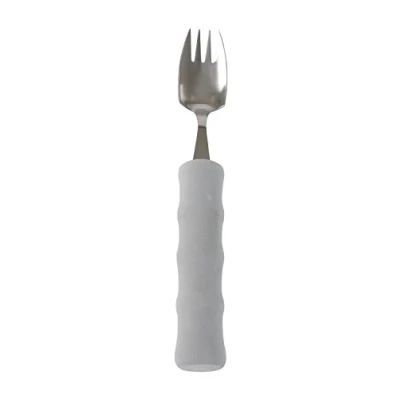 Image of Homecraft Lightweight Foam Handled Cutlery One Handed, Splayed Fork (Eligible for VAT Relief in the UK), Use as Fork, Knife, and Spoon, Adaptive Eating Utensil Disabled, Handicapped, Weak Grip