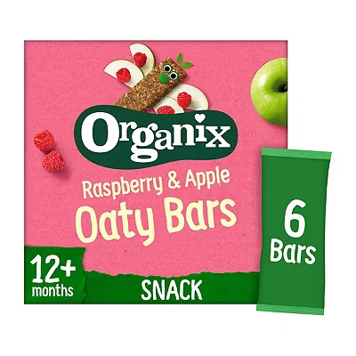 Image of Organix Raspberry &amp; Apple Soft Oaty Bars (6x23g)