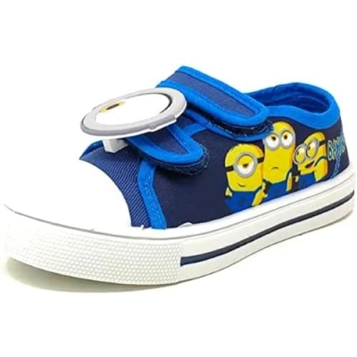 Image of Kids Boys Girls Minions/Despicable Me Canvas Shoes Pumps Trainers (Numeric_7) Blue