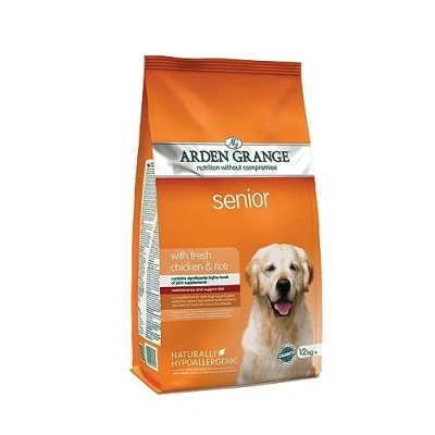 Image of Arden Grange Senior Dry Dog Food with Fresh Chicken and Rice, 12 kg