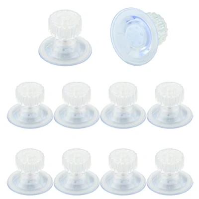Image of DRELD 10Pcs 45MM High Grip Suction Cup Multifunctional Fixing Pads, Awning Side Fix Kit for Campervan Van Canopy, Boat, Motorhome, Clear PVC Plastic Sucker Pads without Hook