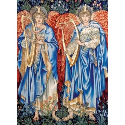 Image of Museums &amp; Galleries V&amp;A Pack of 8 Artistic Christmas Cards &#039;Angeli Laudantes Tapestry&#039; 1 Attractive Design, Multicolor, 130mm x 178mm 13mm