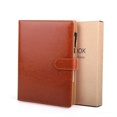 Image of BESTOO Notebook A5 Leather Lined Refillable Notepad Travel Dairy 200 Thick Pages,Gift for Men and Women