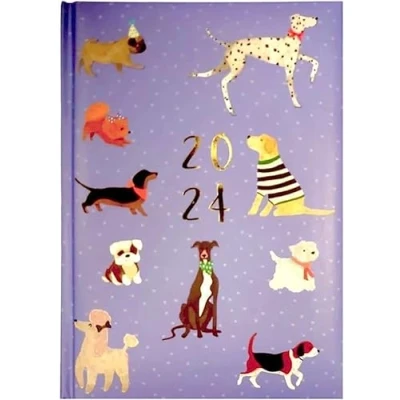 Image of 2024 Pocket to View Dogs Flush Cut Animal Diary (Blue)