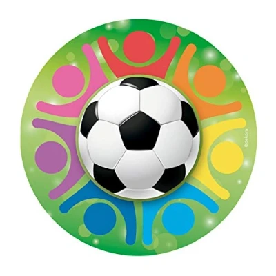 Image of Dekora 145094 Football Cake Topper Edible Paper 20cm, Colourful
