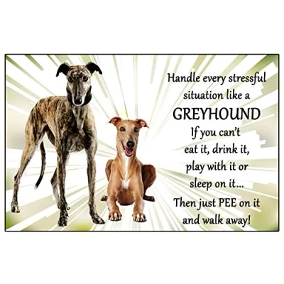 Image of Greyhound Dog Just Pee on it Fun novelty Flexible 6&quot; x 4&quot; Magnet