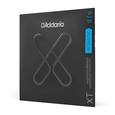 Image of D&#039;Addario Guitar Strings Coated Acoustic XT Phosphor Bronze For 6 String Extended Life, Natural Feel XTAPB1253 Light, 12 53