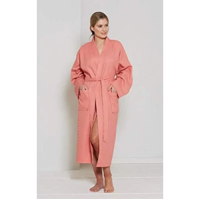 Image of Great Knot Hotel Quality 100% Cotton Waffle Bath Robe Kimono (Carol, Medium)