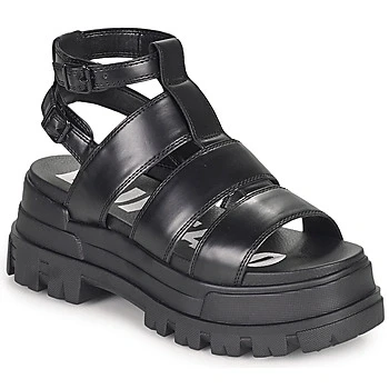Image of Buffalo Vegan Aspha Platform sandals, Women&#039;s, Size: 6.5, Black High quality imitation leather