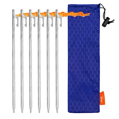 Image of TITO High Strength Titanium alloy tent stakes pegs nail for canopy camping (Pack of 6pcs, 8x400mm)