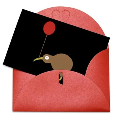Image of Kiwi Bird Greeting Cards Personalized Birthday Card Thank You Blank with Envelopes One Size