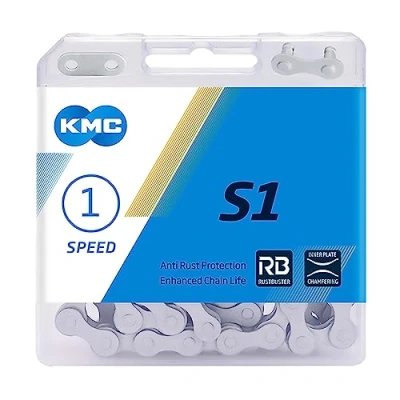 Image of KMC S1 Rust Buster Single Speed Chain, Matte Silver, Wide (1/8&quot;)