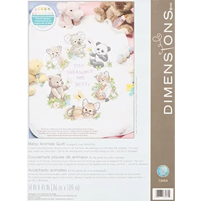 Image of Dimensions Quilt Baby Animals, Polyester, Multi Colour