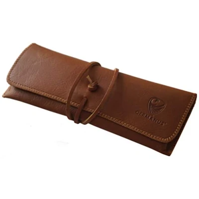 Image of GERMANUS Leather Pencil Case Strap Made in EU (Brown)