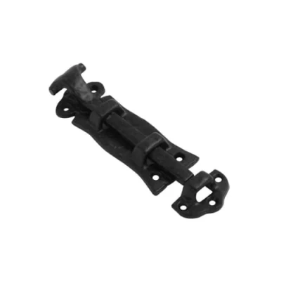Image of Vibe Door Bolt Scroll Style 125mm on Black Antique, Surface Mounted Bolt, Sliding Lock, Lock Bolts for Securing Internal Doors Bedrooms, Bathrooms, Storage Units and Cupboards