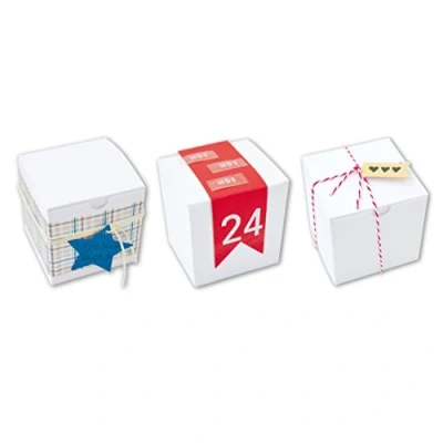 Image of Toga Pack of 6 Paper Boxes, Paper, Cube Blanc, 5.5 x cm