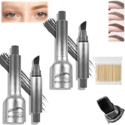 Image of Pagevine Brush Brow, Liftique Eyebrow, Instant Brow Brush, Liquid Eyebrow Fection Angled &amp; Dip (2pcs,01Gray)
