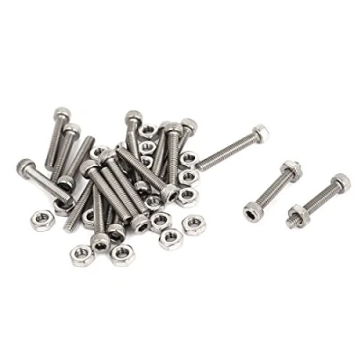 Image of Sourcingmap M2.5x16mm Hex Socket Head Knurled Cap Screws Bolts Nuts Set 20Pcs