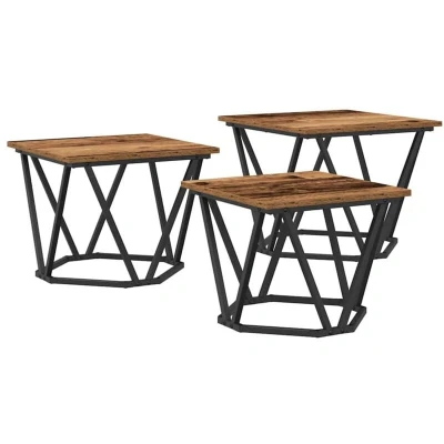 Image of vidaXL Side Tables 3 pcs Old Wood Engineered