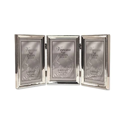 Image of Lawrence Frames Bead Border Design, 4x6 Triple, Silver