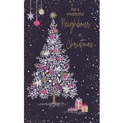 Image of Neighbour Christmas Card Wonderful Special Finish Festive Tree Artistic Design Made in the UK Eco Friendly