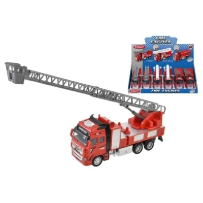 Image of Tranzmasters Die Cast Pull Back Fire Engine (One at Random)