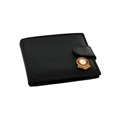 Image of GIFTSEARCH UK Rotherham United FC &#039;The Millers&#039; Football Club Genuine Black Leather Wallet