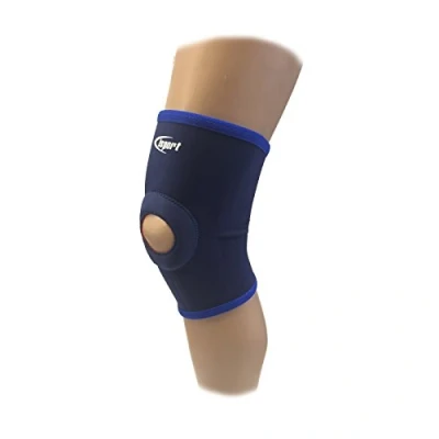 Image of iSport PROFESSIONAL THICK 2MM NEOPRENE OPEN KNEE LEG COMPRESSION WARMING COMFORT SUPPORT GUARD LARGE (39.0CM X 45.0CM)