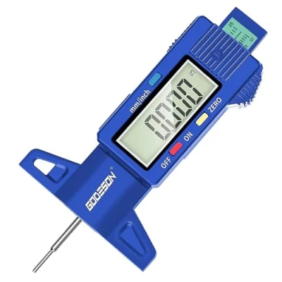 Image of GODESON Blue Digital Tyre Tread Depth Gauge UK,0 25.4 Mm Inch Guage with Large LCD Display and Measuring Tool for Cars,Trucks,Moto