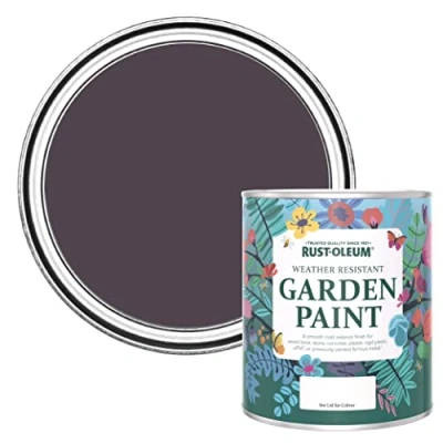 Image of Rust Oleum Dark Purple Mould Resistant Garden Paint in Matt Finish Grape Soda 750ml
