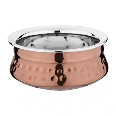 Image of Olympia Small Handi Copper Serving Dish 110mm Double Walled, Durable, Wide Rim, Home Restaurant Café Buffet Display Rice Curry Food Pot