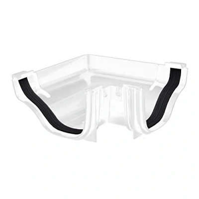 Image of Polypipe Ogee ROG03W White Extra Capacity Gutter External 90 Degree Angle 130 x 70mm