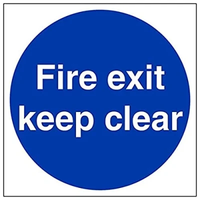 Image of V Safety Eco Friendly Fire Door &amp; Mandatory Exit Keep Clear 200 X 200mm
