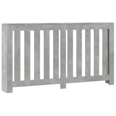 Image of vidaXL Radiator cover Wood Color Concrete grey 149x20x82cm, cap, High cover, valve