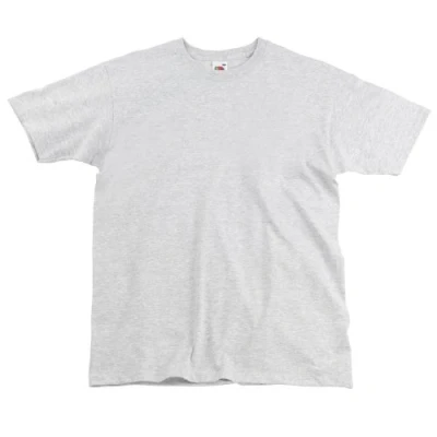 Image of Fruit of the Loom Mens Super Premium Short Sleeve Crew Neck T Shirt (5XL) (Heather Grey)