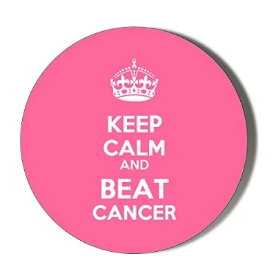 Image of Gift Insanity KEEP CALM AND BEAT CANCER PINK 58mm Novelty Badge