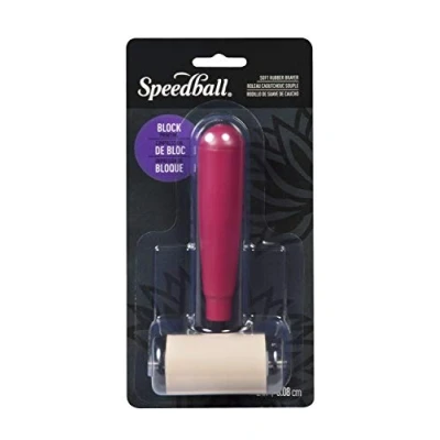 Image of Speedball 2&quot; Soft Rubber Brayer Carded, Block Printing, Printmaking Tools, Brush Roller, Scrapbooking Art Craft Supplies, Decoupage