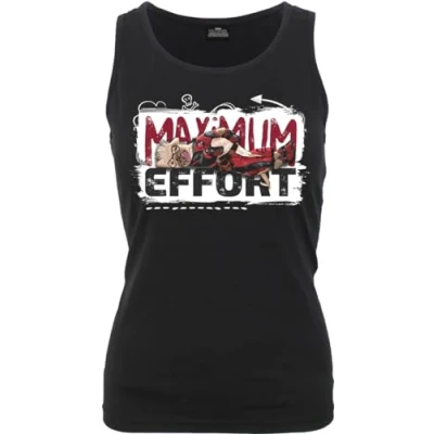 Image of Marvel Deadpool Maximum Effort Razor Back Top Black S