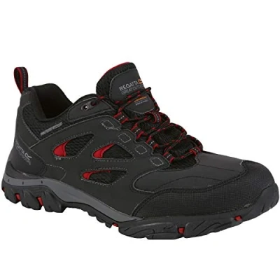 Image of Regatta Mens Holcombe IEP Low Rise Walking Trainers Ash Rio Red 7 UK