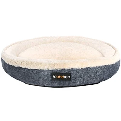 Image of Feandrea Dog Bed, Cat Donut Shape, 75 cm Dia., Dark Grey PGW075G01