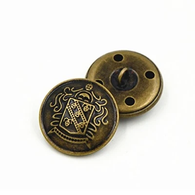 Image of 15 28mm Metal Brass Button Shirt Coat Woolen Retro Style Buckle Sewing Accessories Decorative Buttons,Pack of 10