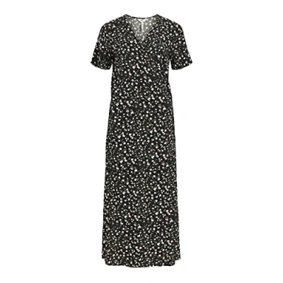 Image of Object Women&#039;s Objema Elise S/S Long Wrap Dress Noos, Black, 6