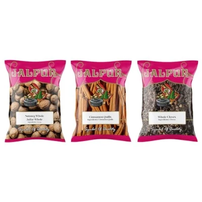 Image of Jalpur Millers Spice Combo Pack Nutmeg 100g Cinnamon Quills Cloves (3 Pack)