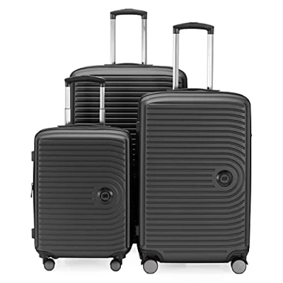 Image of HAUPTSTADTKOFFER Mitte Set of 3 Suitcases Hand Luggage Suitcase 55 cm, Medium 68 cm + Large Travel 77 Hard Shell ABS, TSA, Graphites